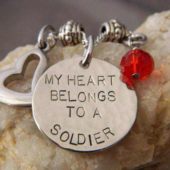 My Heart Belongs to a Soldier with Stainless Heart and Red Bead